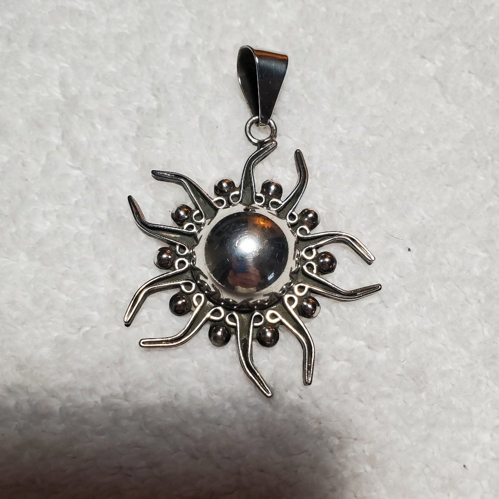 Sterling Silver Sun Pendant